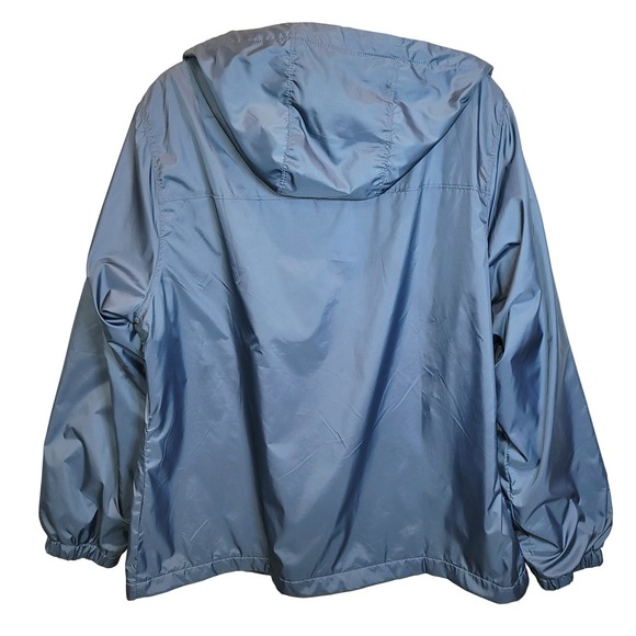 Calvin Klein Fleece Lined Hooded Full Zip Windbreaker Jacket Sz XL Gray Blue - Picture 2 of 16